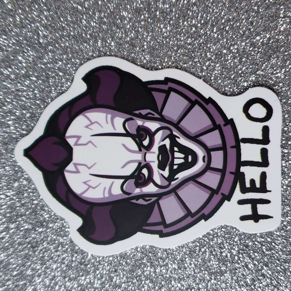 HORROR MOVIE waterproof sticker It clown hello